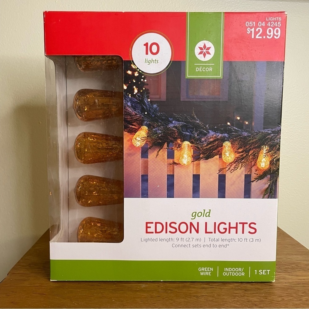 Holiday Time Gold Edison String Lights - Picture 4 of 5